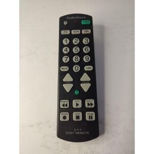 RadioShack 3 in 1 Easy Remote Control 15-1916 B Television TV VCR Cable - Korea‎